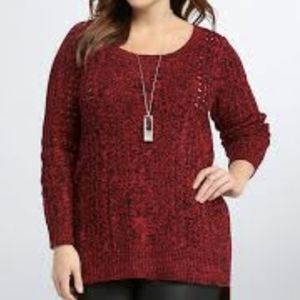 Marled Red Knit Sweater